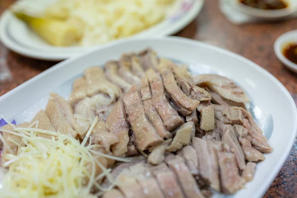 Carne Peito Ganso Cozida Vapor Com Gengibre — Fotografia de Stock