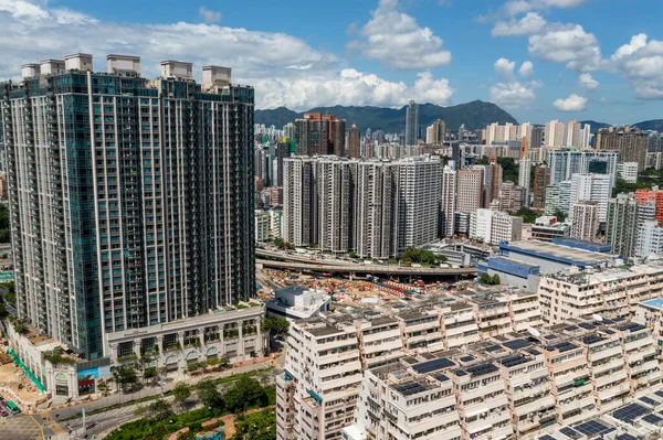 Kowloon Hong Kong Agosto 2022 Vista Aérea Cidade Hong Kong — Fotografia de Stock