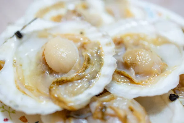 Cleaned Scallop Cooking Home — Stock Photo, Image