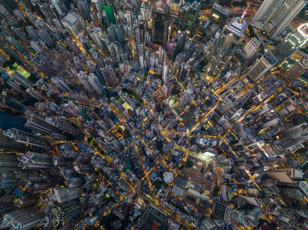 Central Hong Kong Dezembro 2021 Vista Cima Para Baixo Cidade — Fotografia de Stock