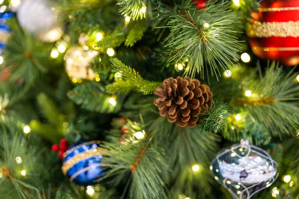 Decoración Del Árbol Navidad Para Saludo Temporada — Foto de Stock
