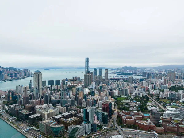 Hong Kong February 2022 Aerial View Hong Kong City — 图库照片