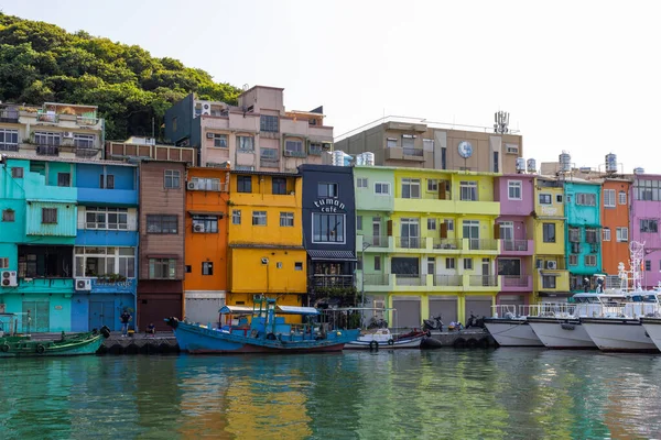 Keelung Taiwan August 2022 Colorful Zhengbin Fishing Port Keelung Taiwan — Stock Photo, Image