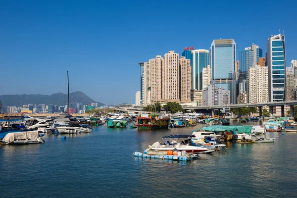 Causeway Bay Hong Kong October 2021 Yacht Club Typhoon Shelter — Stock Photo, Image