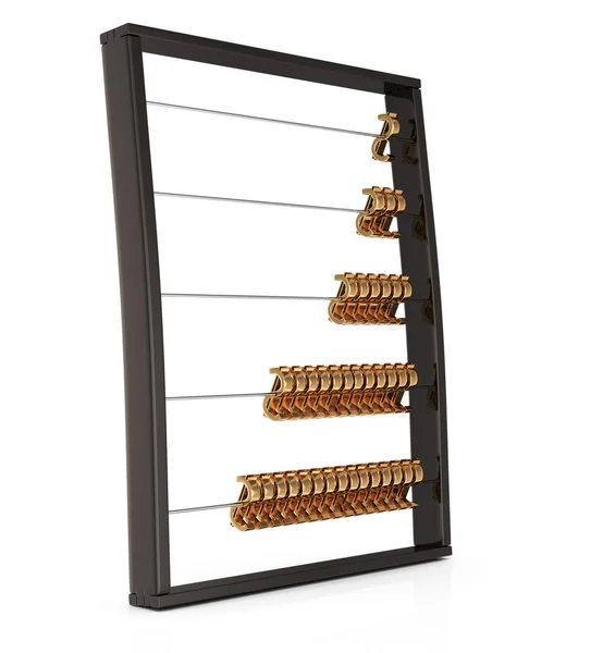 Abacus with golden dollar sign — Stock Photo, Image