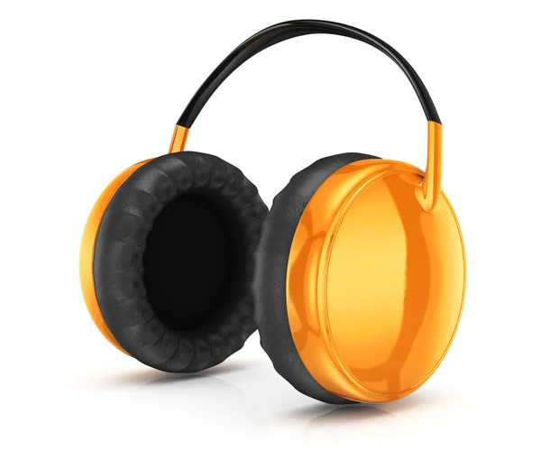 Orangefarbene Kopfhörer — Stockfoto