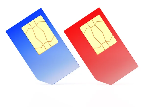 Dois cartões SIM — Fotografia de Stock