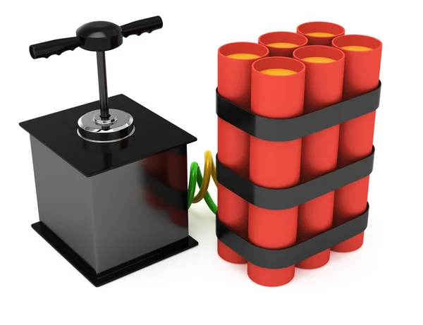 Dynamitu z zapalnikiem — Zdjęcie stockowe