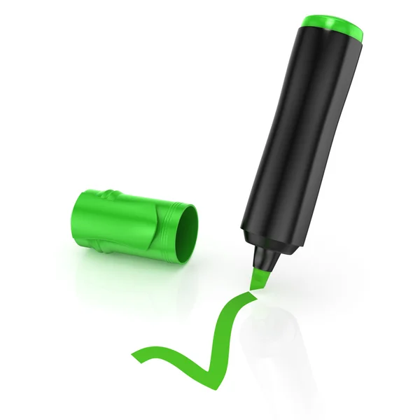 Grüner Textmarker — Stockfoto