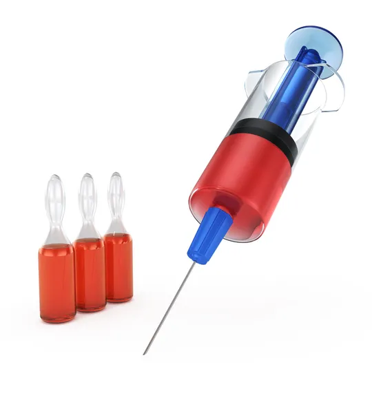 Syringe and ampoules — Stock Photo, Image