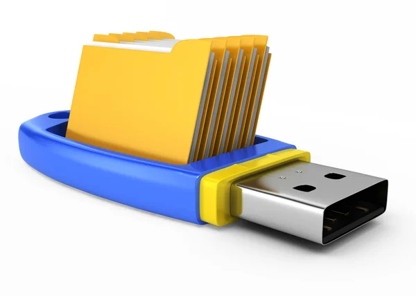 USB flash drive com pastas Fotografias De Stock Royalty-Free