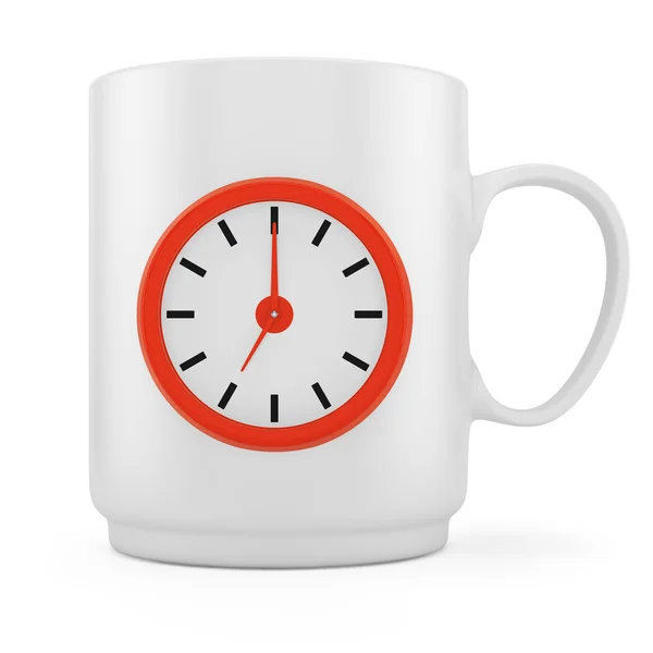 Kaffeetasse mit Uhr — Stockfoto
