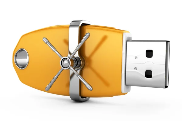 USB błysk przejażdżka z bezpiecznej blokady — Zdjęcie stockowe