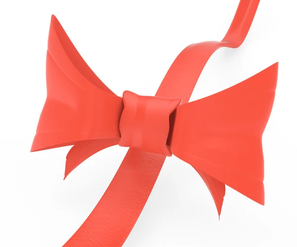 Red ribbon with bow — Stock Photo, Image