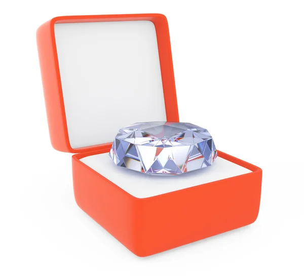 Caja de regalo con diamante — Foto de Stock