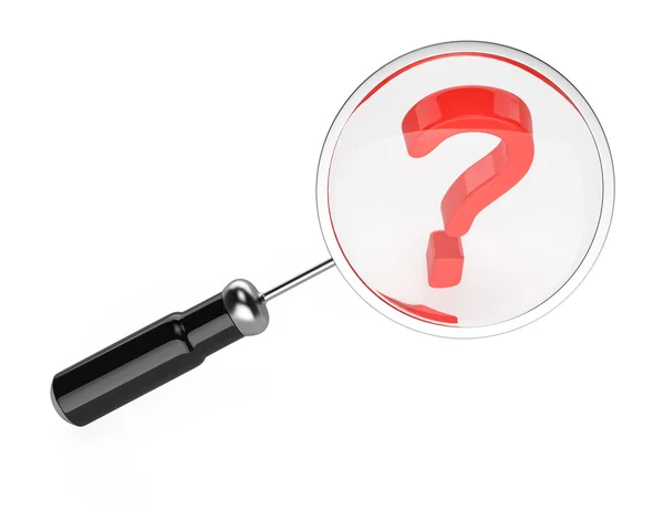 Magnifying glass and question mark — Stock Photo, Image