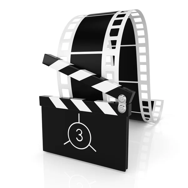 Clapper board and film — Stock Photo, Image