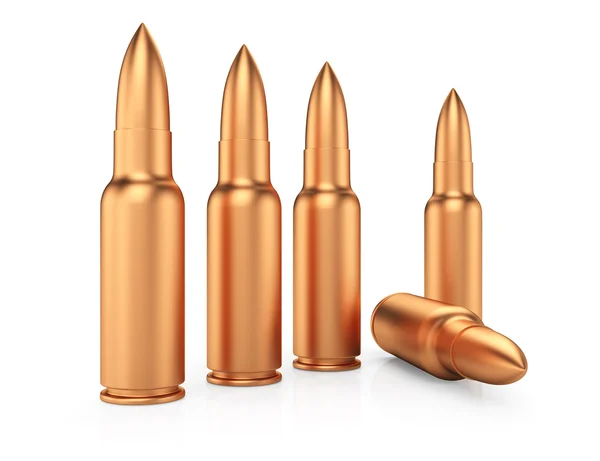 Row of rifle cartridges — Stock Photo, Image