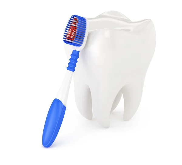 Tooth and toothbrush — Stock Photo, Image