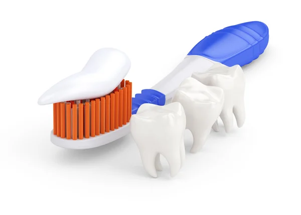 Tandborste och tänder — Stockfoto