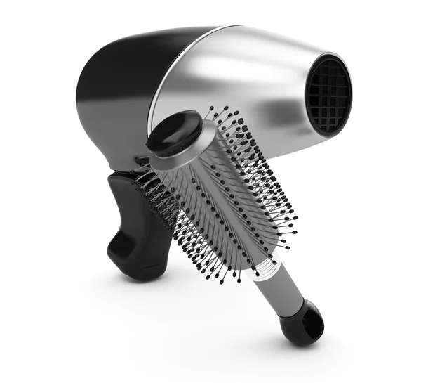 Secador de cabelo e pente — Fotografia de Stock