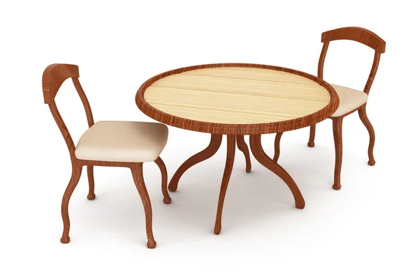 Table et chaises en bois — Photo