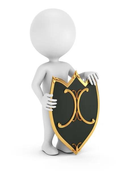 3d man with shield — Stock Photo, Image