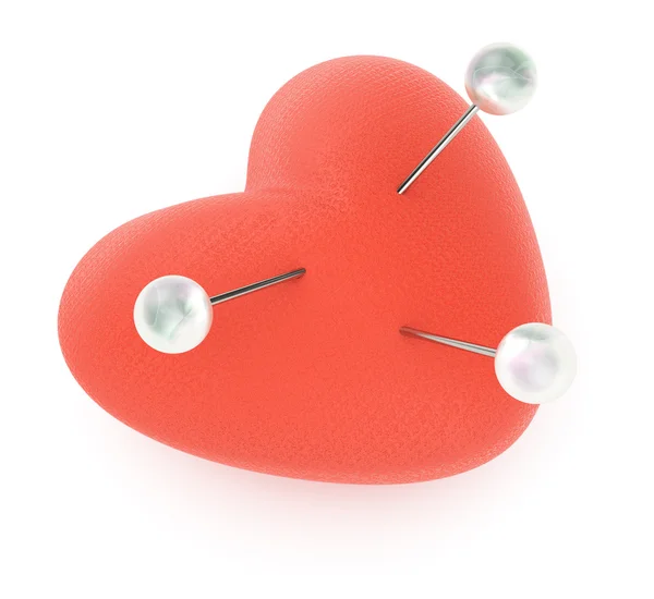 Heart with pins — Stock Photo, Image