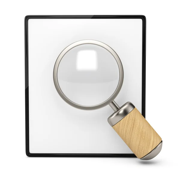 Blank clipboard and magnifier — Stock Photo, Image