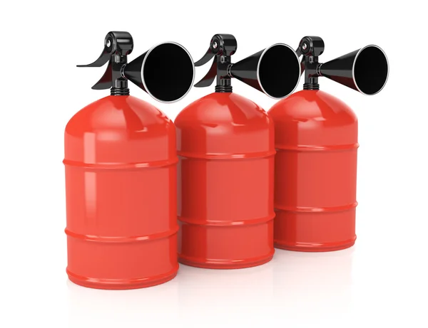 Row of fire extinguishers — Stock Photo, Image