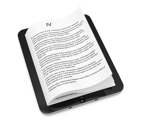 Tablet computer with pages — Stock Photo, Image
