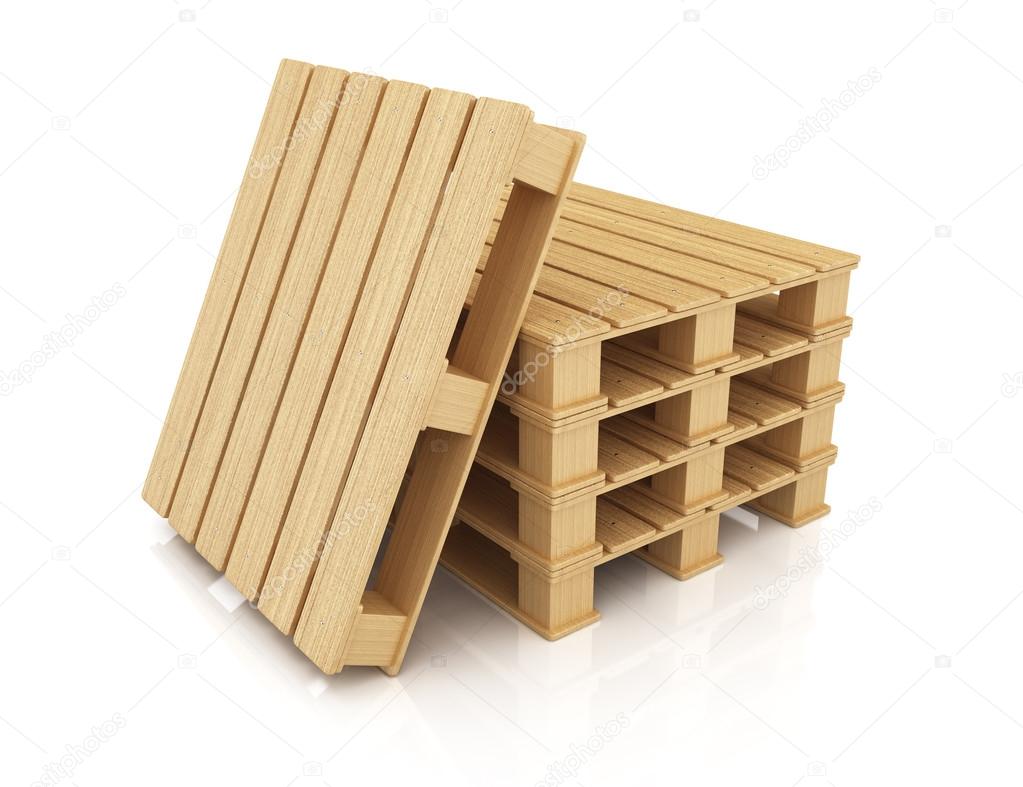 Stack of wooden pallets Stock Photo by ©AleksVF 44025315