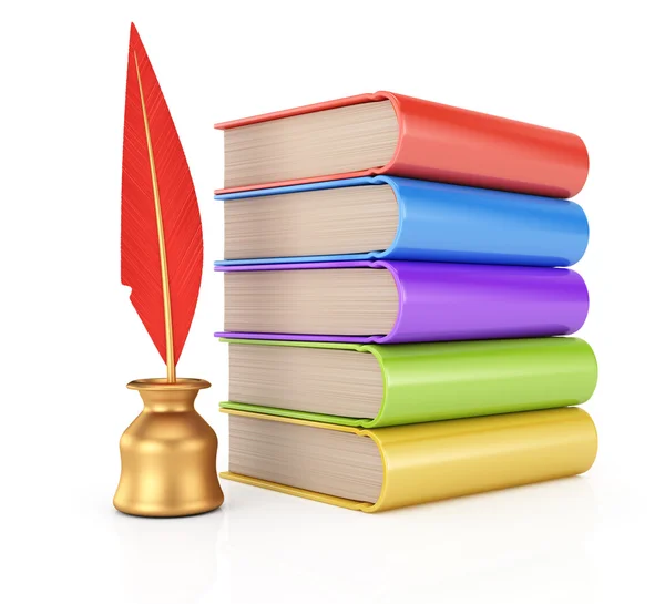 kitap ve yazma tüy yığını