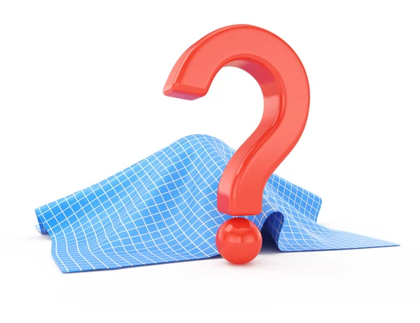 Question mark and fabric cover — Stock Photo, Image