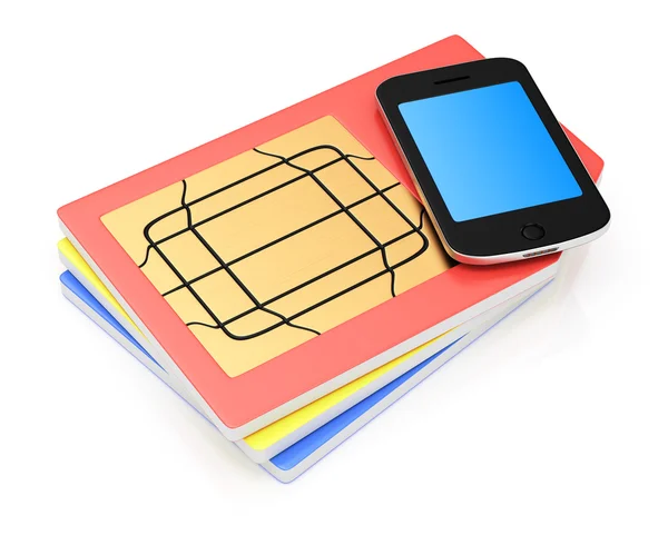 SIM karty a smartphone — Stock fotografie