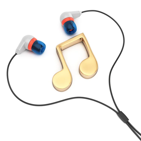 Headphones with music note — Stock Photo, Image