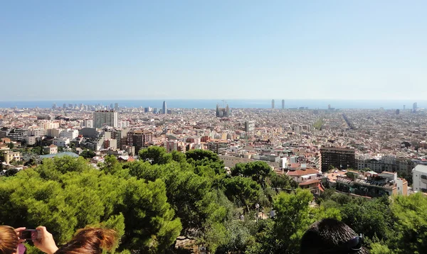 Barcelona, montjuic dağ manzarası — Stok fotoğraf