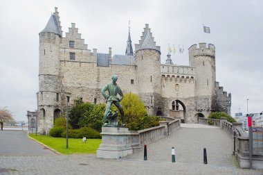 Antwerp. Steen's ancient castle. clipart
