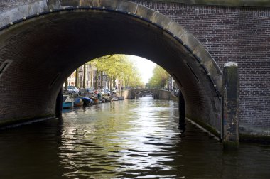 Kanal ve köprüleri Amsterdam.