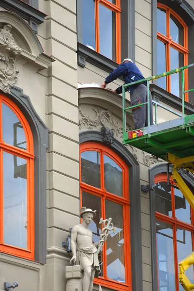 Operaciones Restauración Del Antiguo Edificio — Foto de Stock