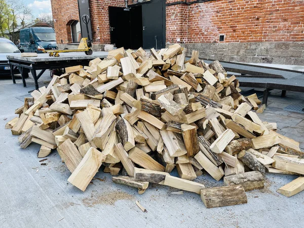 全球经济危机时代的一种类型的燃料 碎木柴 — 图库照片