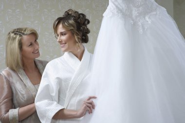 Happy Bride With Mother clipart