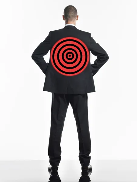 Businessman With Target On Back — Stock Photo, Image