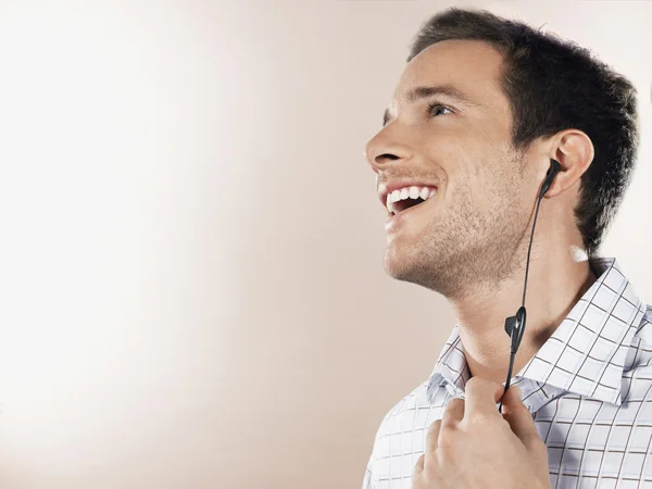 Handsome Man Enjoying Music — Stock Photo, Image