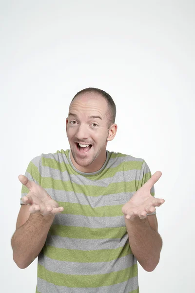 Surprised Man With Hands Gesture — Stock Photo, Image