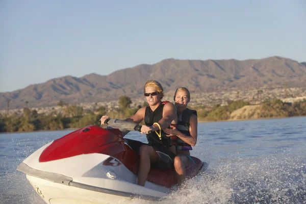 Happy Couple Riding PWC — Stock Photo, Image