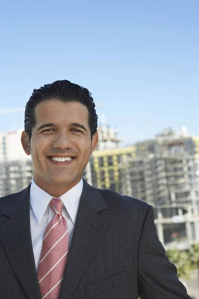 Handsome Businessman Smiling — Stock Photo, Image