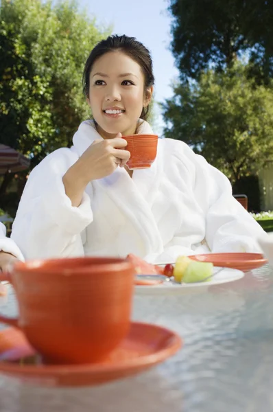 Woman With A Cup Of Coffee — Stock Photo, Image