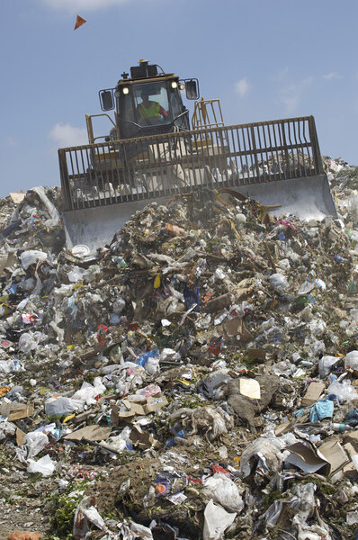 Moving Trash In A Landfill
