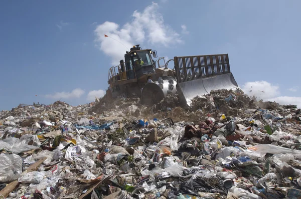 An Excavator At Dumping Ground — Stock Photo, Image